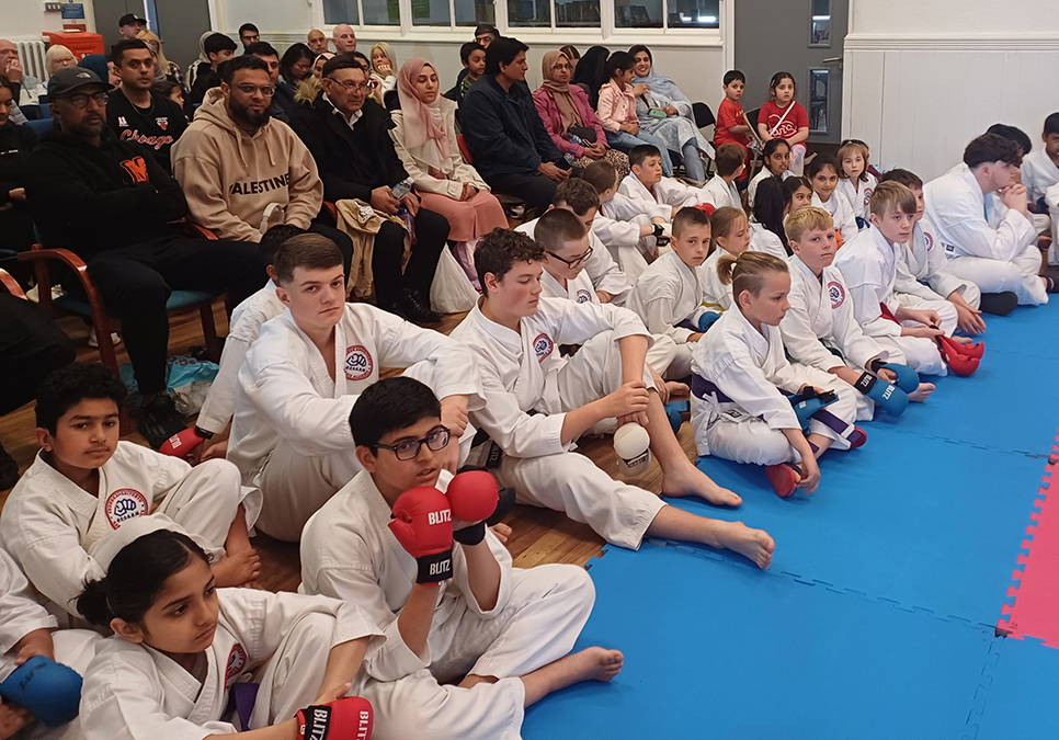 Pendle karate championship 2 pendle karate championship. participants with parents watching